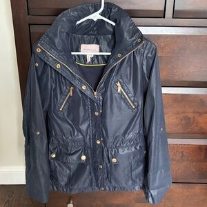 BCBGeneration Navy/Gold Anorak Raincoat - XS